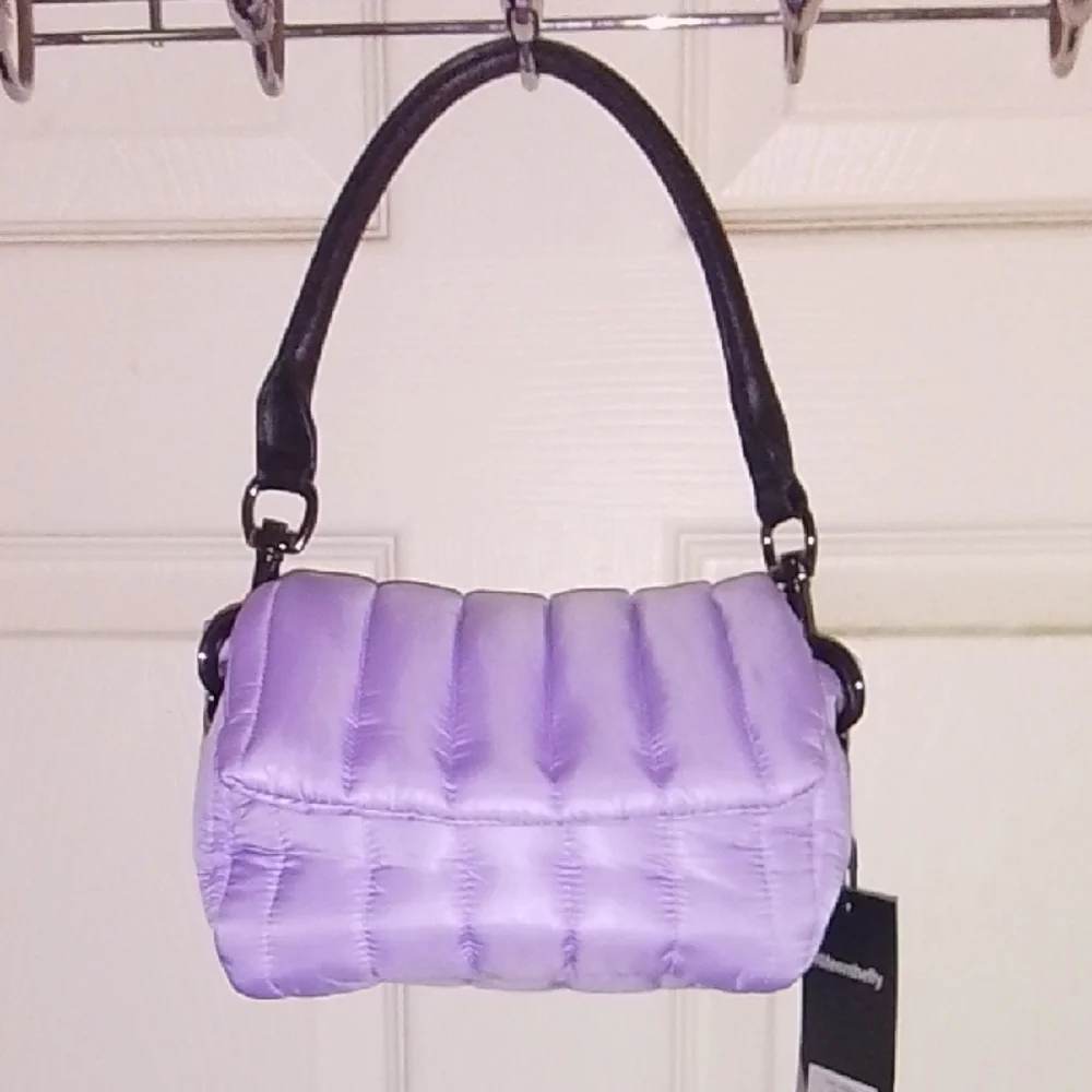 THINK ROYLN Purple and Black Quilted Shoulder Bag - Picture 1 of 9